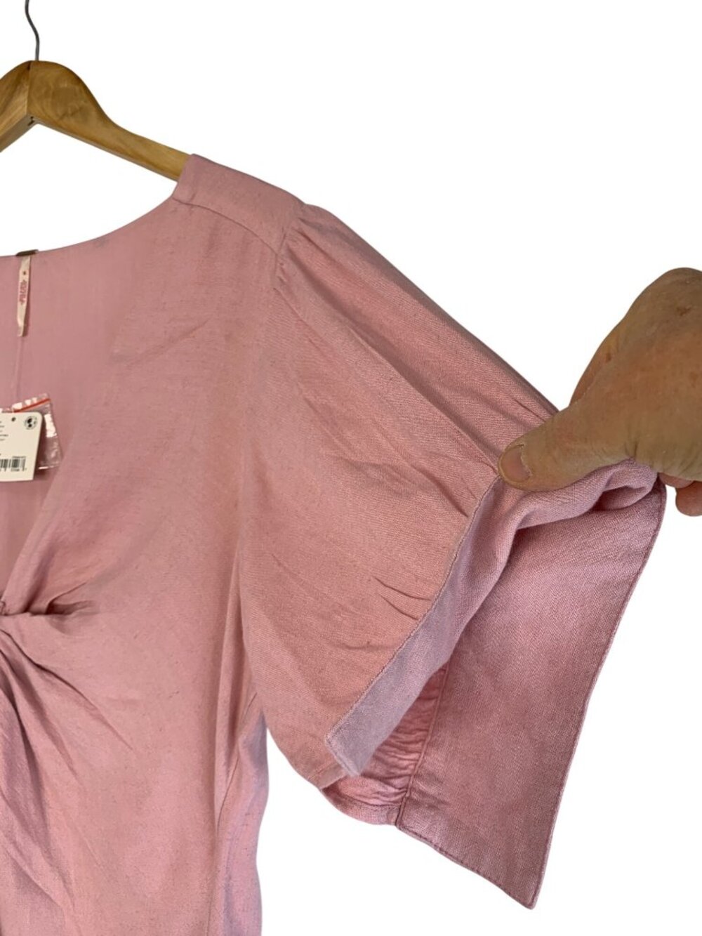 NWT Free People Mauve Free-est Midi Dress XL Tie Front Button Down - Picture 4 of 11